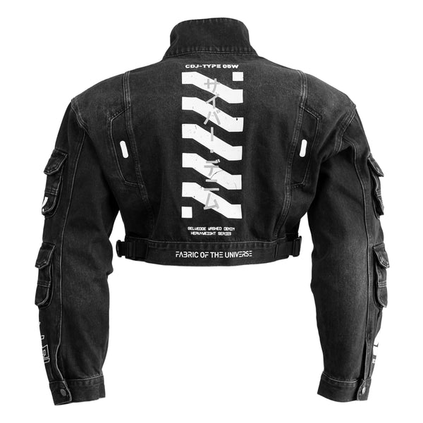 CDJ-Type 05W Black Crop Denim Jacket - Fabric of the Universe