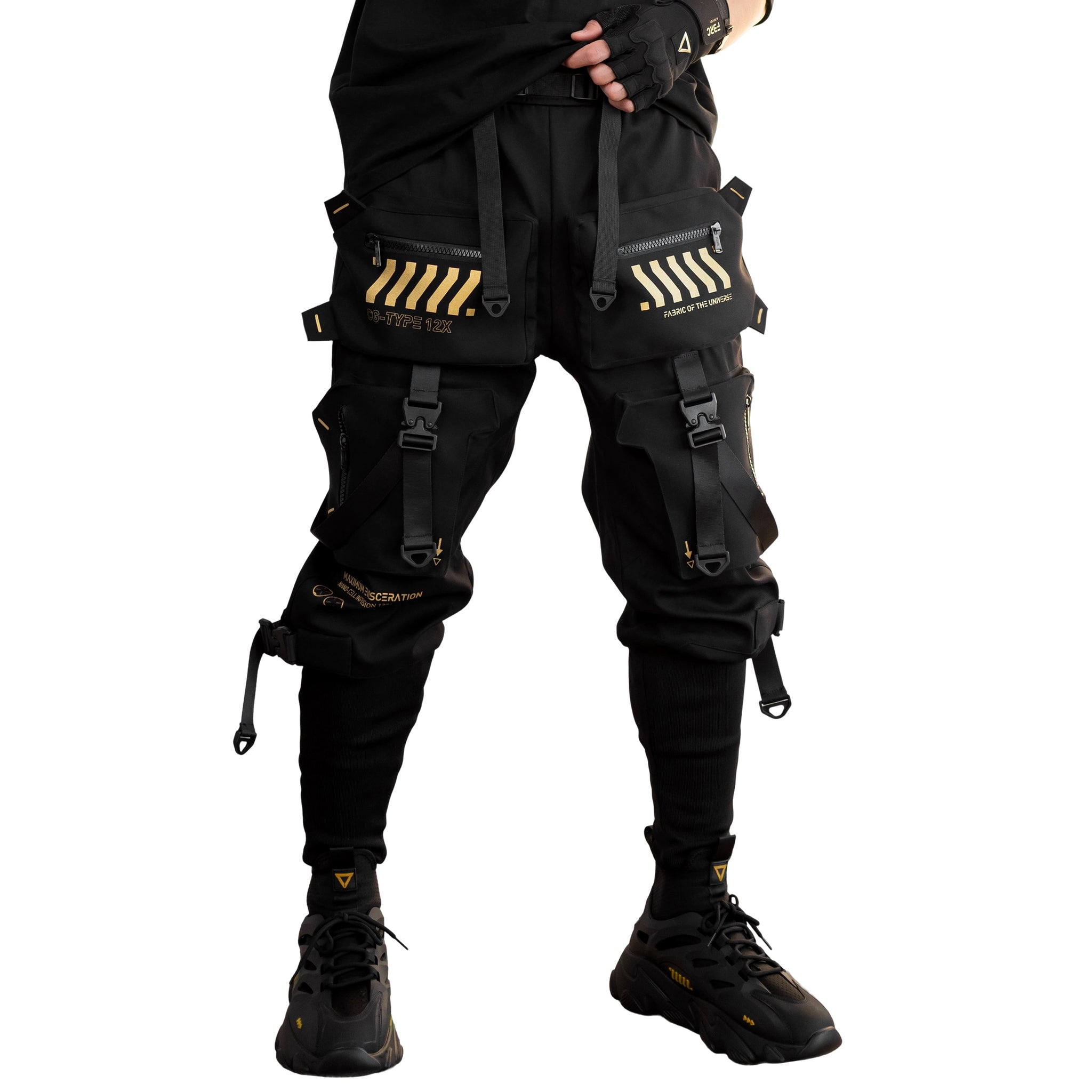 CG-Type 12X Black Gold Cargo Pants - Fabric of the Universe