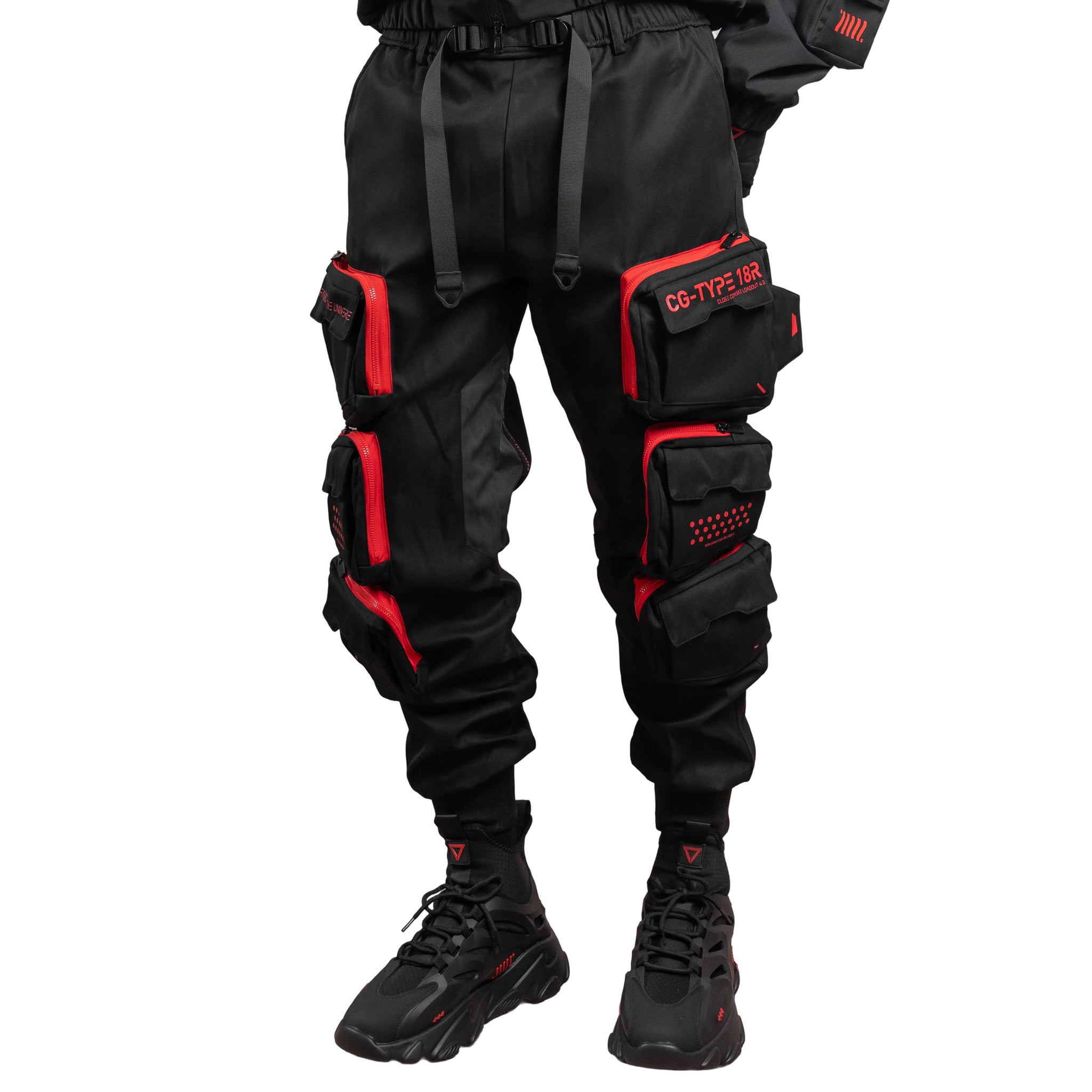 CG-Type 18R Black Red Cargo Pants - Fabric of the Universe