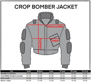 CRB-004 Black Crop Bomber Jacket