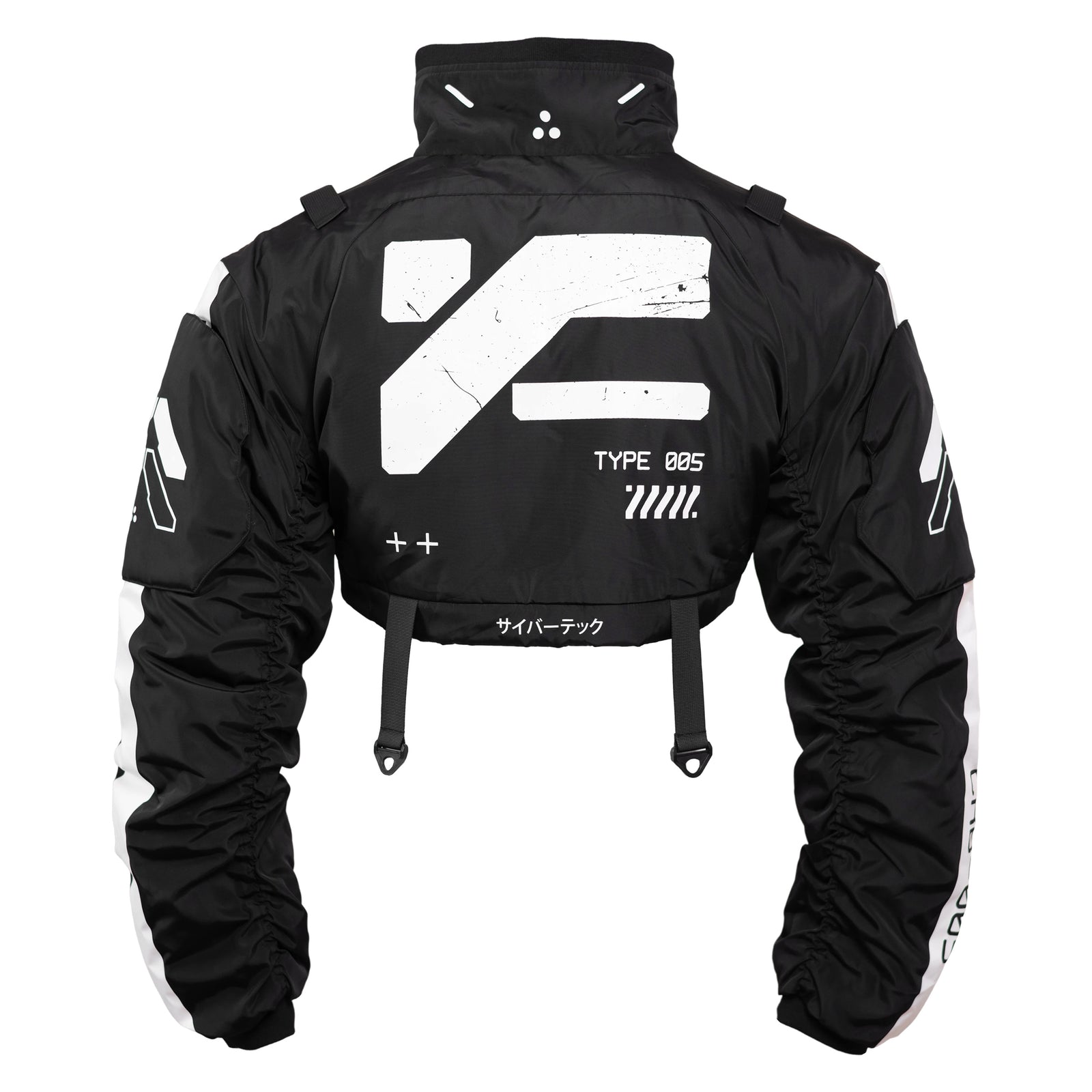 CRB-005 Black Crop Bomber Jacket