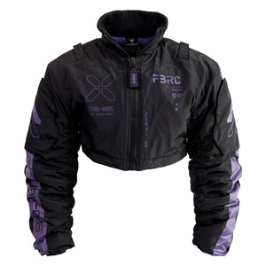 CRB-005 Black Purp Crop Bomber Jacket