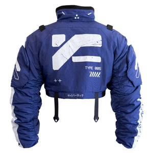 CRB-005 Blue Crop Bomber Jacket