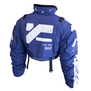 CRB-005 Blue Crop Bomber Jacket