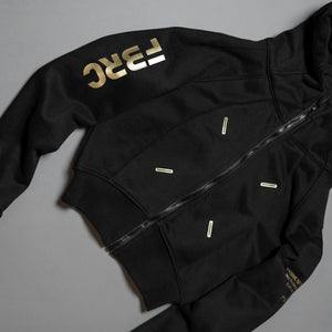 CRZ-Type 03A Black Gold Crop Zip Hoodie