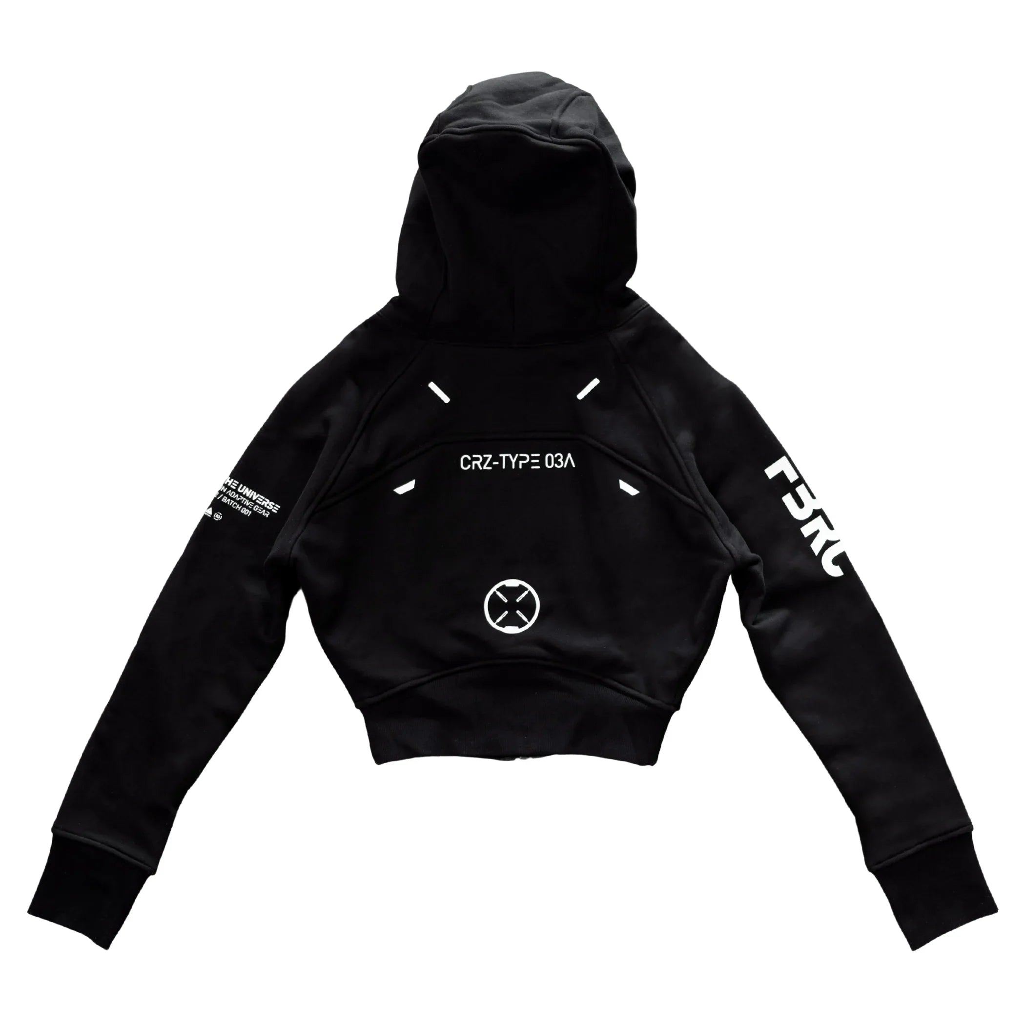 Fabric of the Universe CRZ-Type 03A Black Crop Zip Hoodie