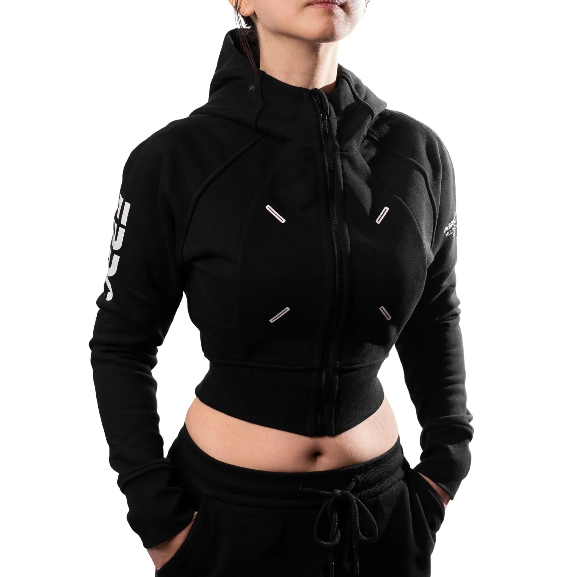 Fabric of the Universe CRZ-Type 03A Black Crop Zip Hoodie