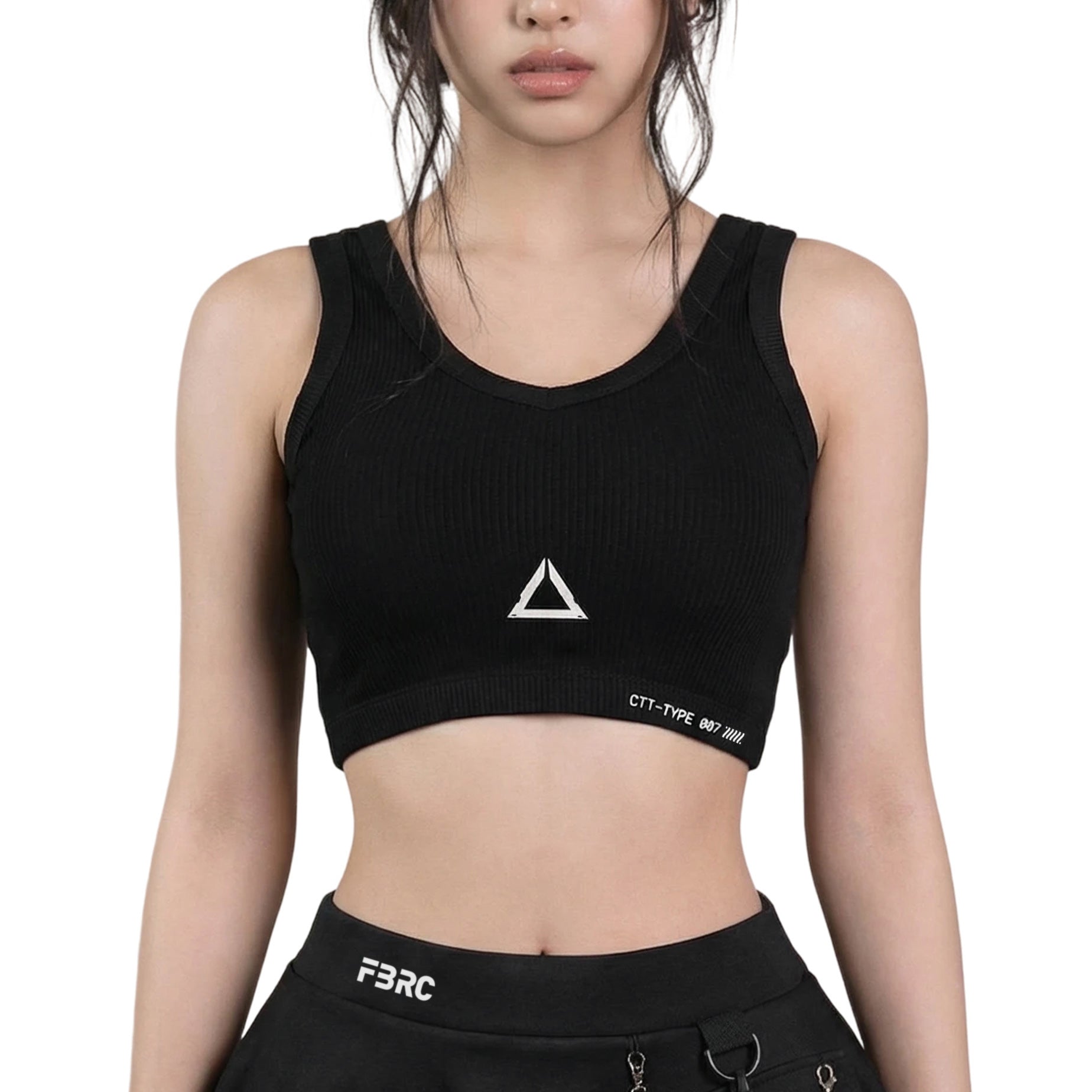 CTT-007 Black Crop Tank Top - Fabric of the Universe