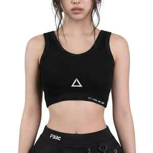 CTT-007 Black Crop Tank Top