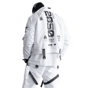 Y-2050 White Short Bomber Jacket