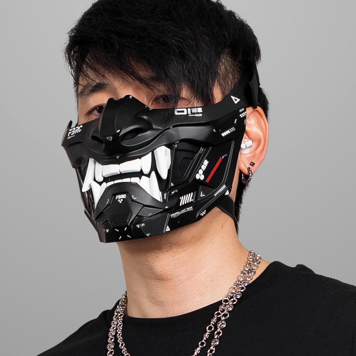 ONI v2 Black Half Cyber Mask - Fabric of the Universe