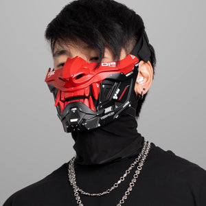 ONI v2 Red Black Half Cyber Mask