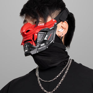 ONI v2 Red Black Half Cyber Mask