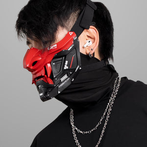 ONI v2 Red Black Half Cyber Mask
