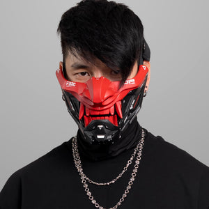 ONI v2 Red Black Half Cyber Mask
