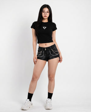 DD-Type 01A Black Denim Super Shorts