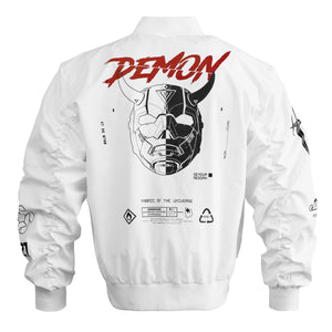 Genova Demon White LW Bomber Jacket