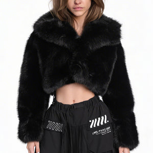 FCS-Type 720 Black Crop Fur Coat