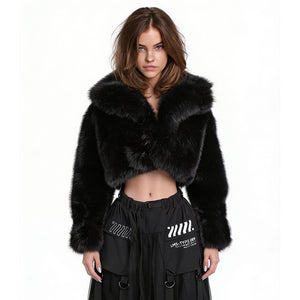 FCS-Type 720 Black Crop Fur Coat