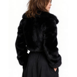FCS-Type 720 Black Crop Fur Coat