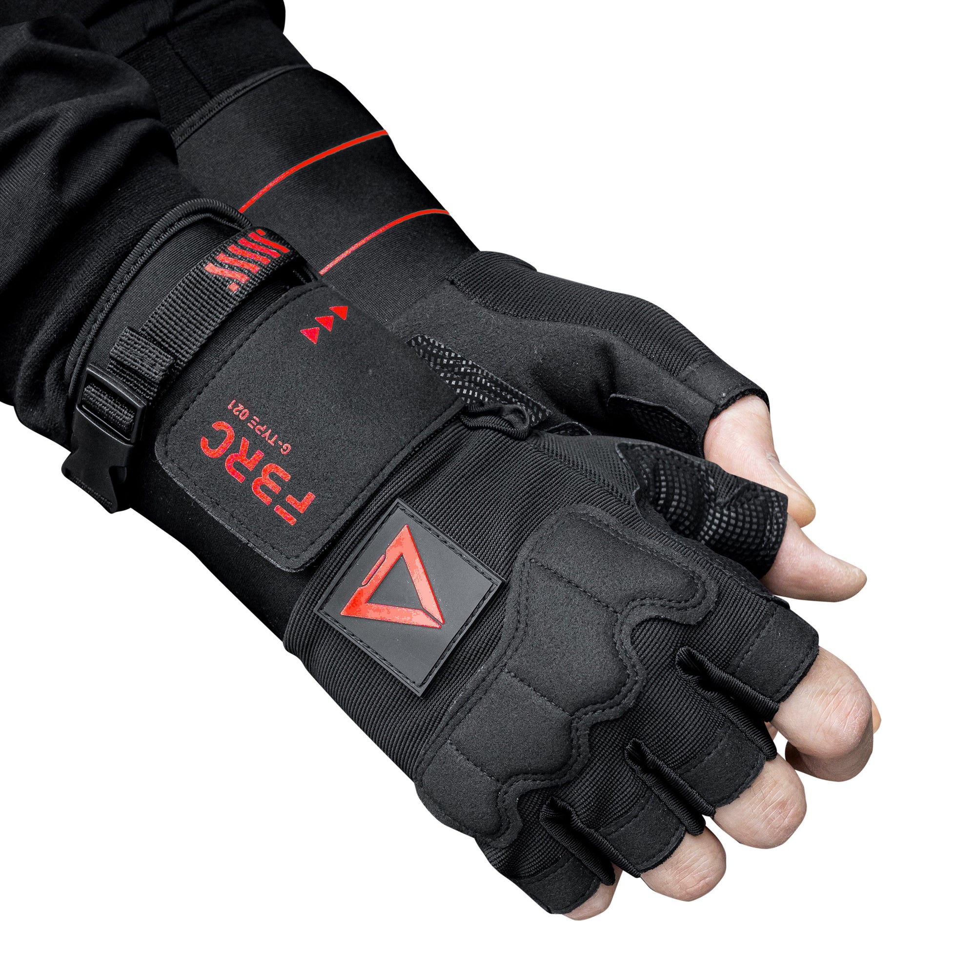 G-Type 021 Black Red Gauntlet Gloves