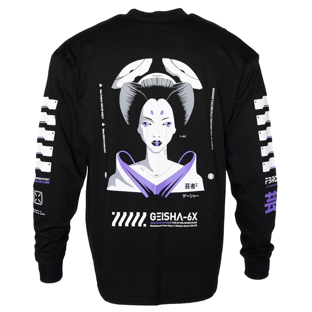 the GazettE ITAN GEISHA LONG SLEEVE Tシャツ Geisha-6X Black Long Sleeve T - Fabric of the Universe