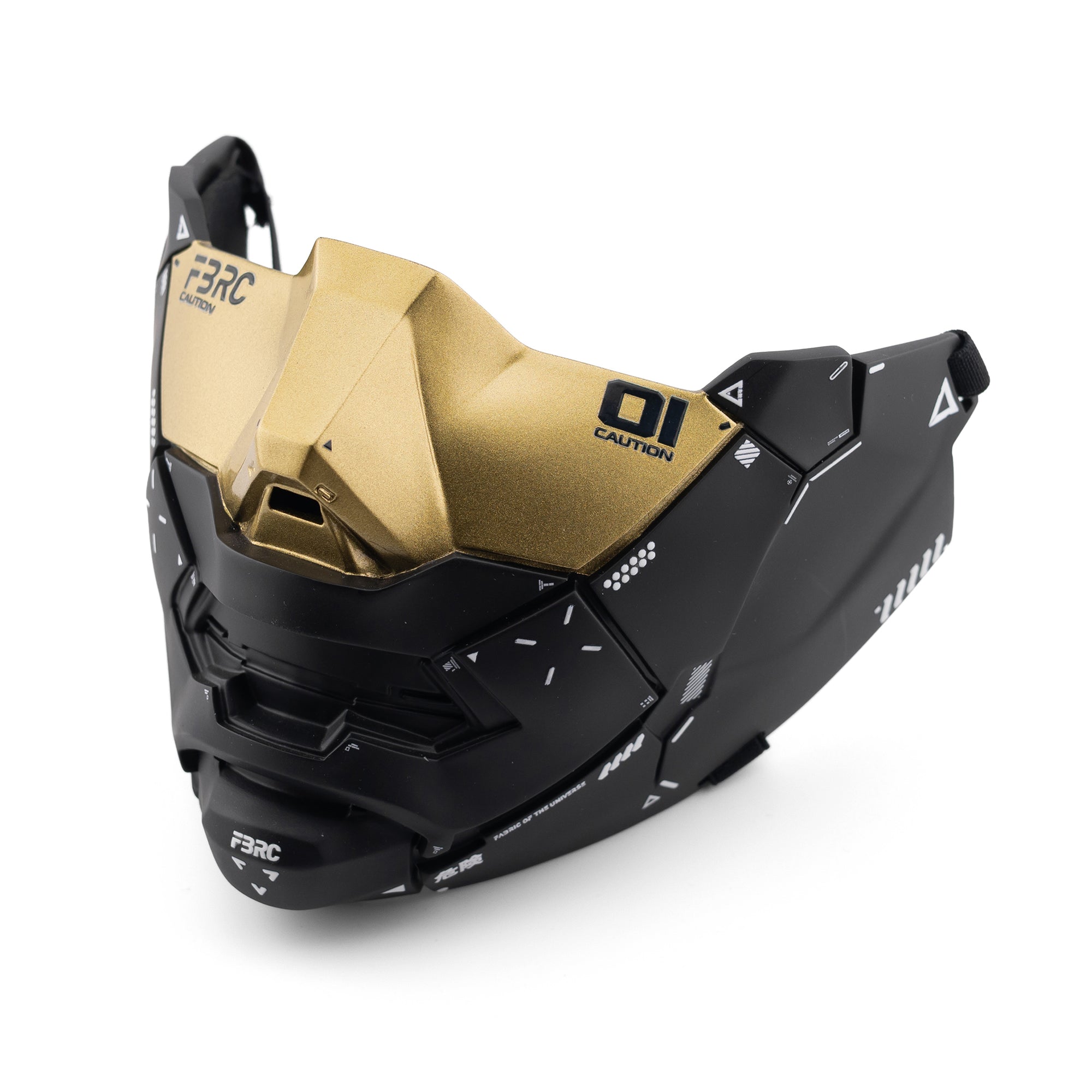Genova Reborn Black Gold Half Mask - Fabric of the Universe