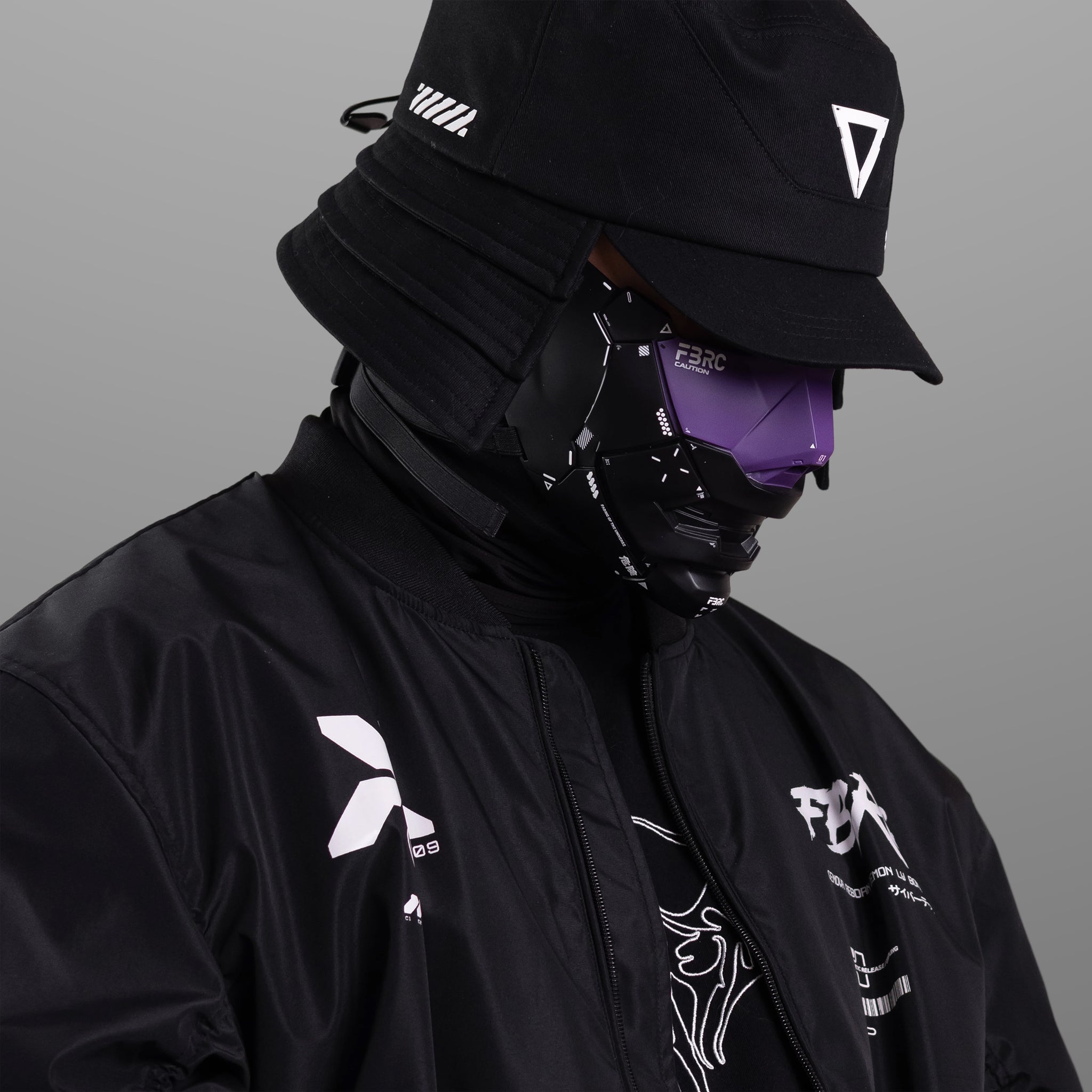 Genova Reborn Black Purple Half Mask - Fabric of the Universe