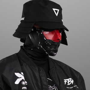 Genova Reborn Black Red Half Mask