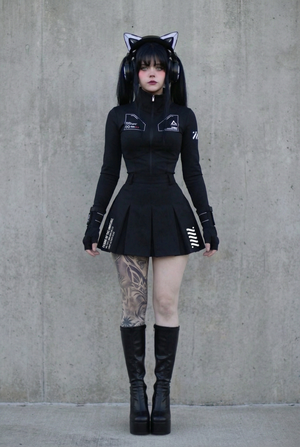 ZBS-Type 003P Black Zip Bodyshirt