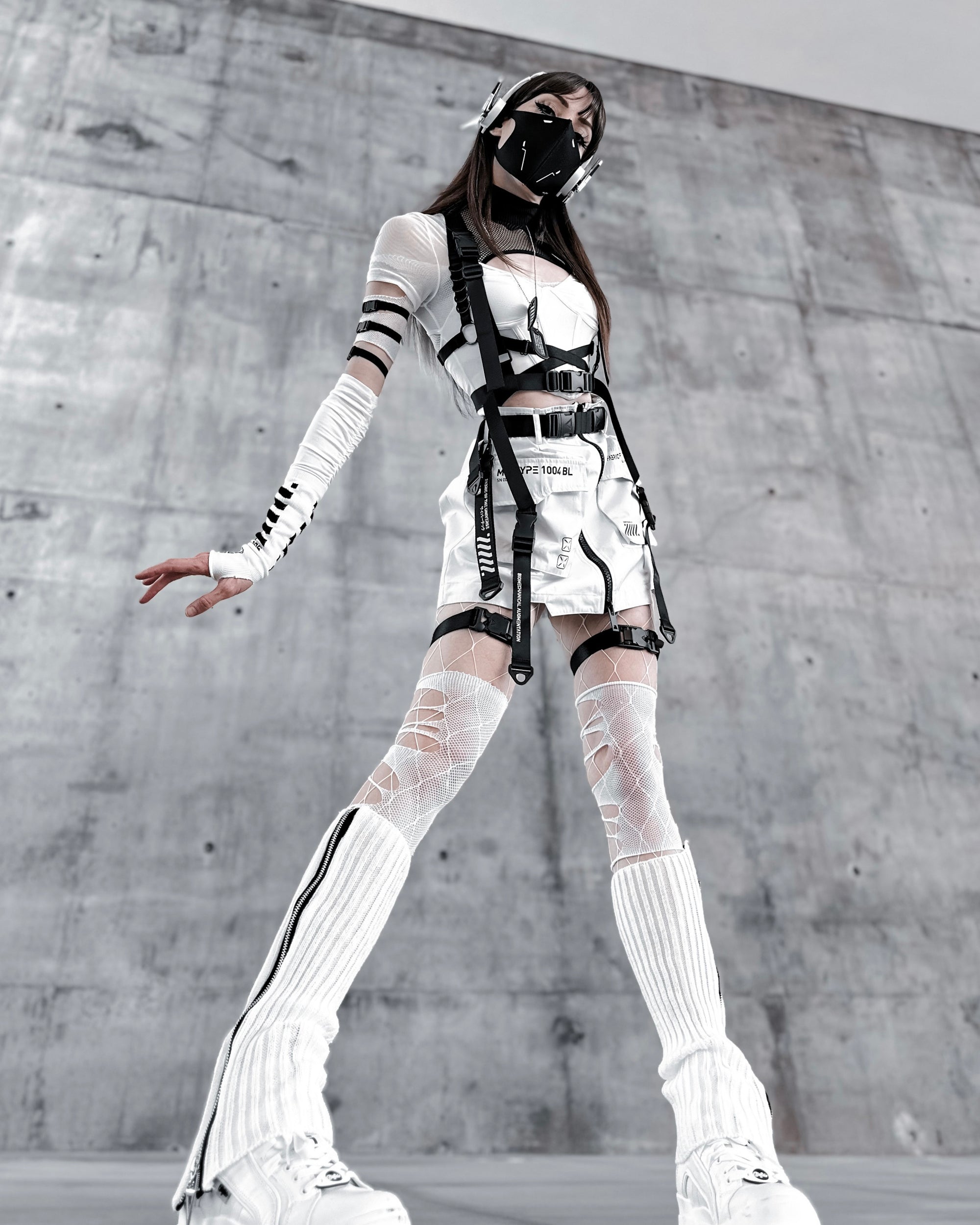 MS-Type 1004 White Miniskirt - Fabric of the Universe MS-Type 1004 White Miniskirt - Fabric of the Universe