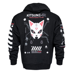 Kitsune-5X RD Black Hoodie