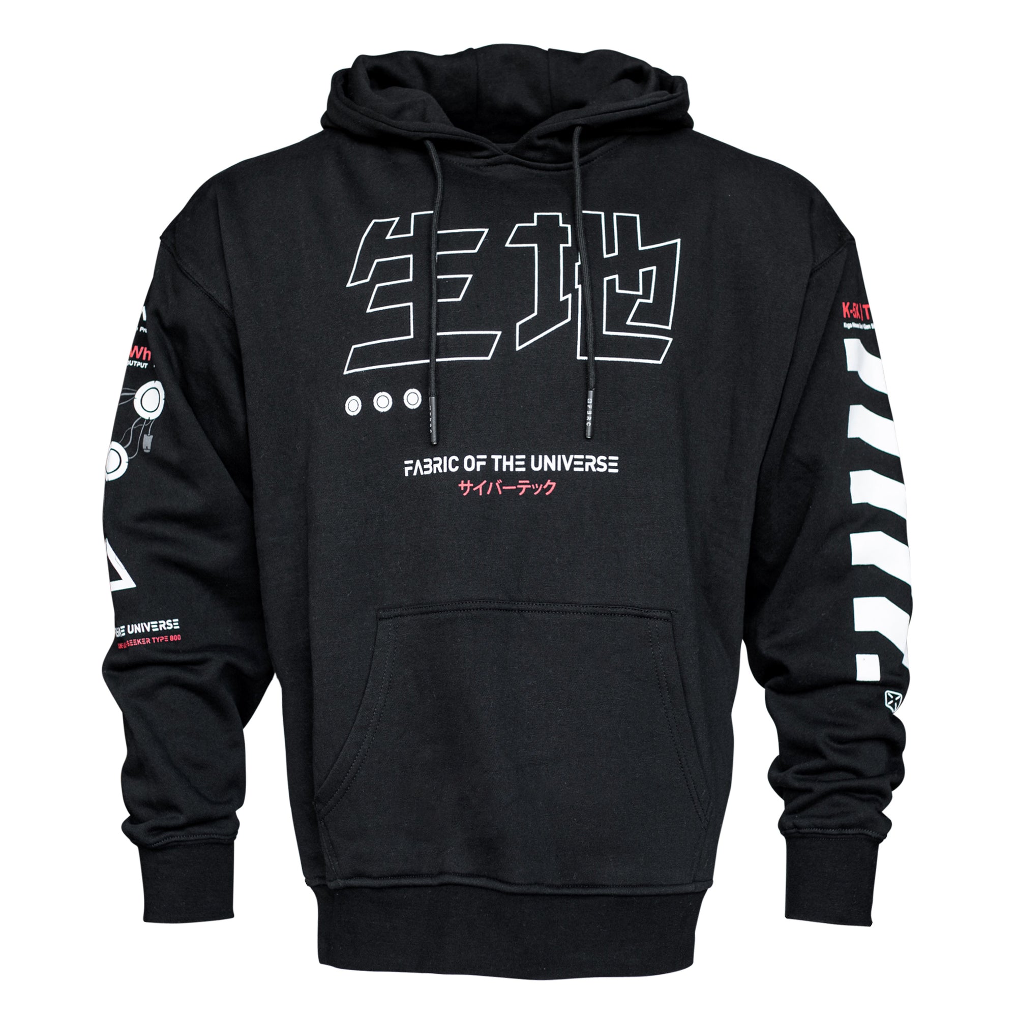 Kitsune-5X RD Black Hoodie