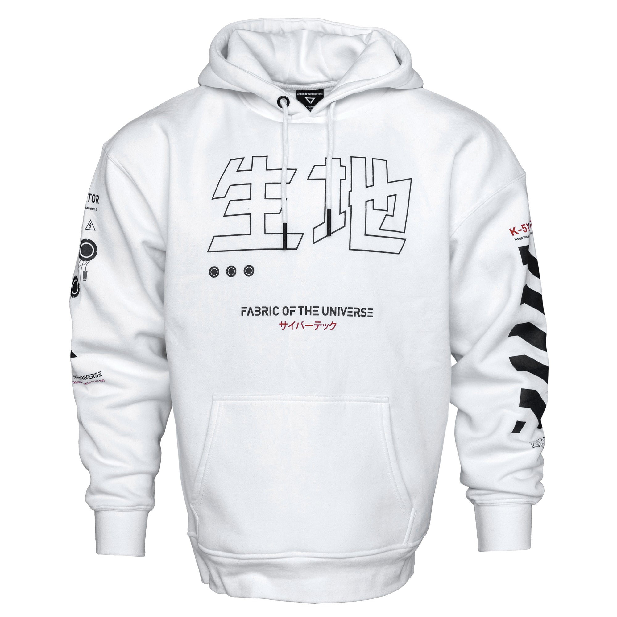 Kitsune-5X RD White Hoodie