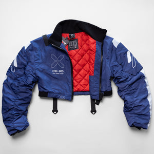 CRB-005 Blue Crop Bomber Jacket