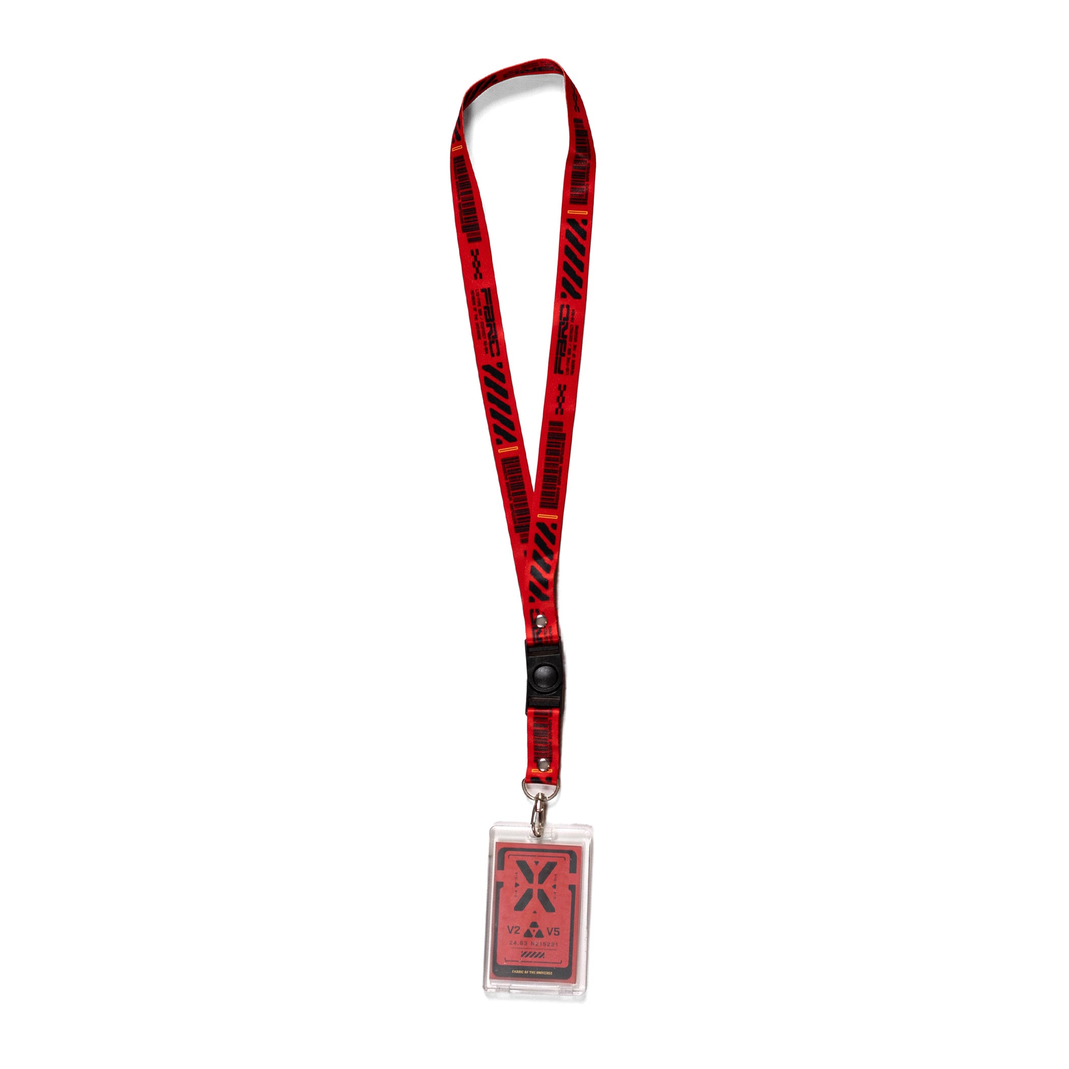 LYD-050 Red Lanyard ID Tag Holder - Fabric of the Universe
