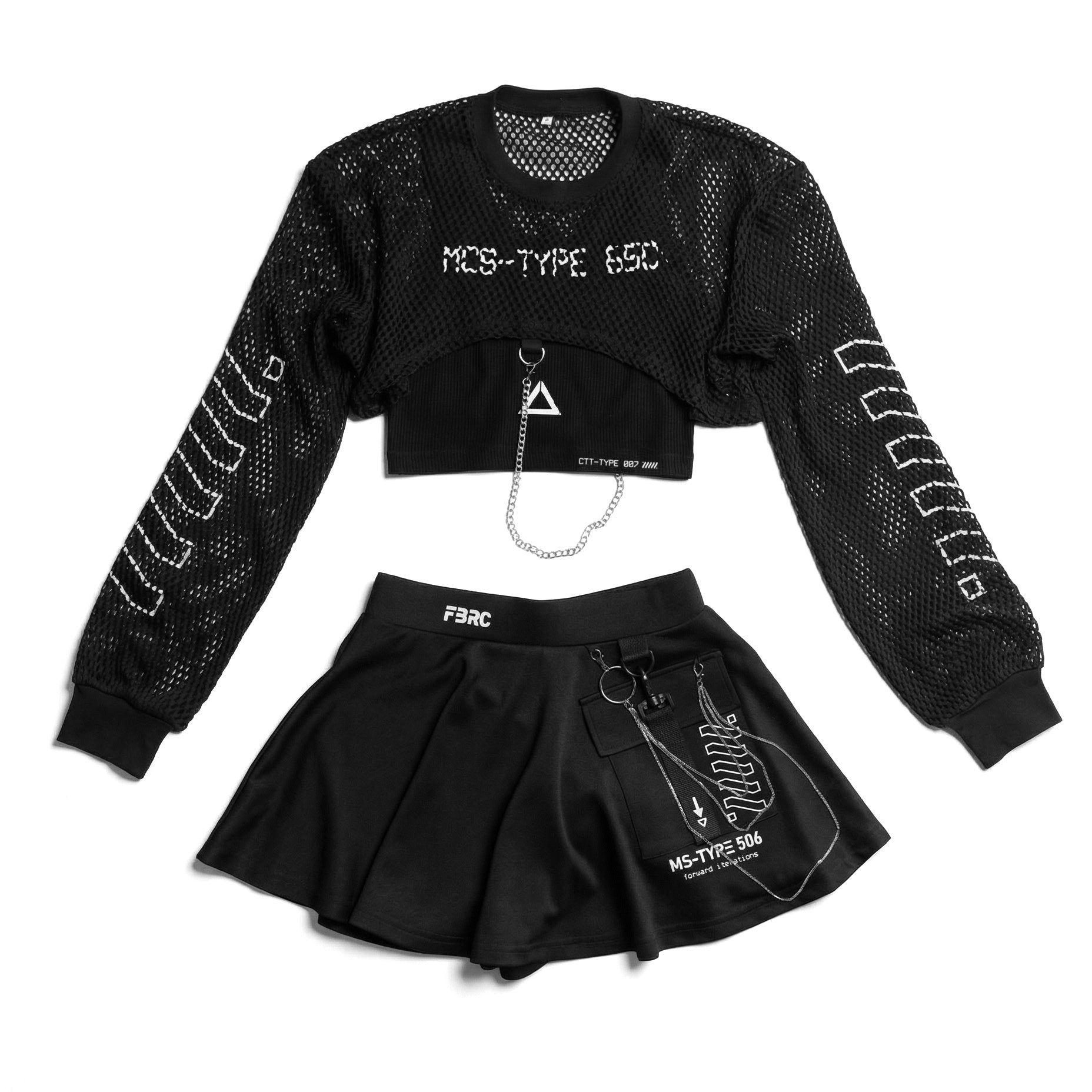 MS-Type 506 Black Chain Miniskirt - Fabric of the Universe