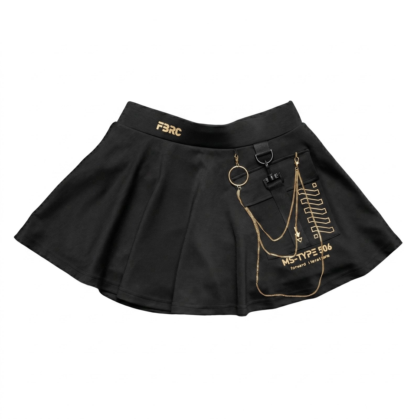MS-Type 506 Black Gold Chain Miniskirt