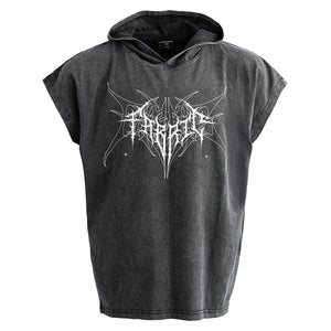 Memento Mori Gray Hooded Sleeveless T