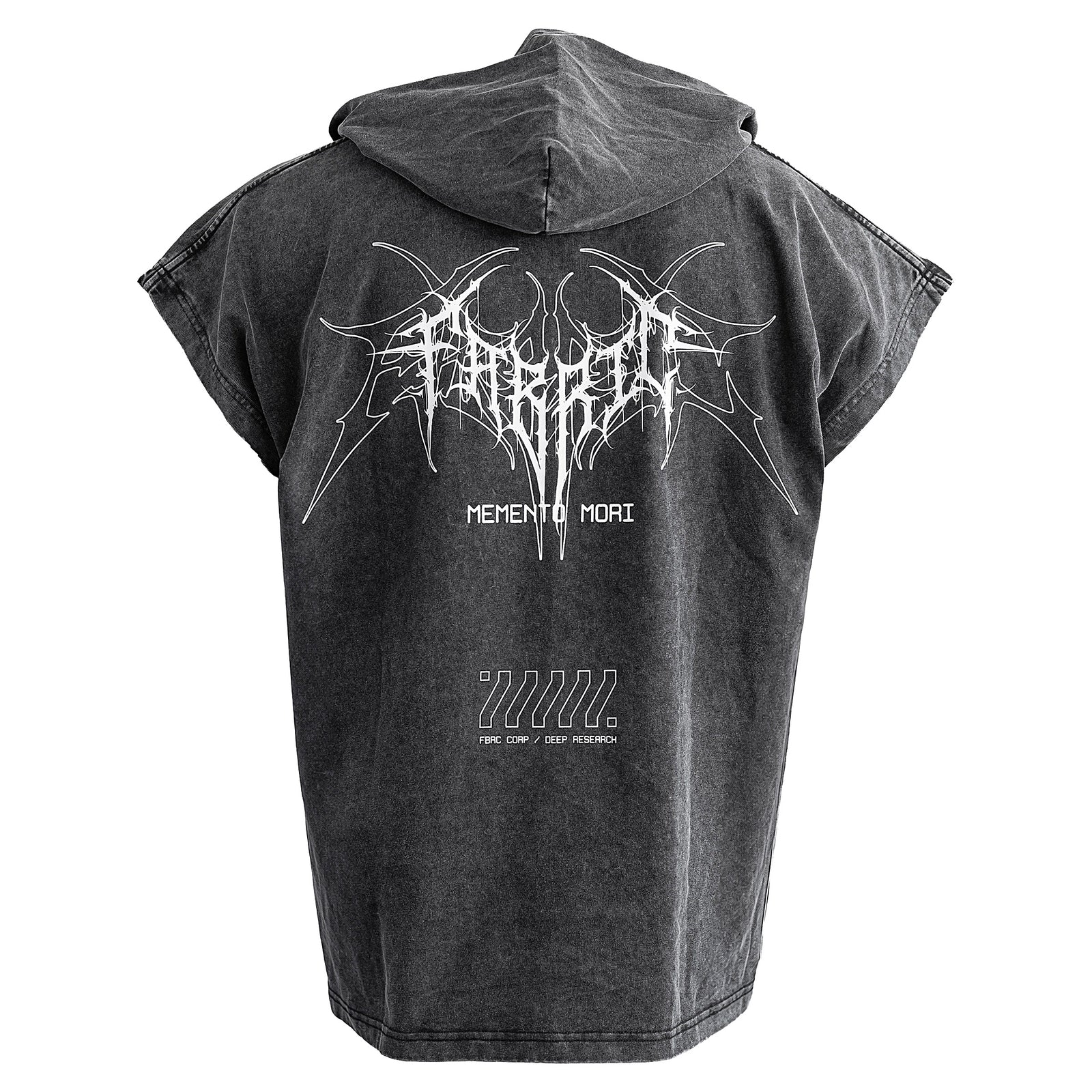 Memento Mori Gray Hooded Sleeveless T
