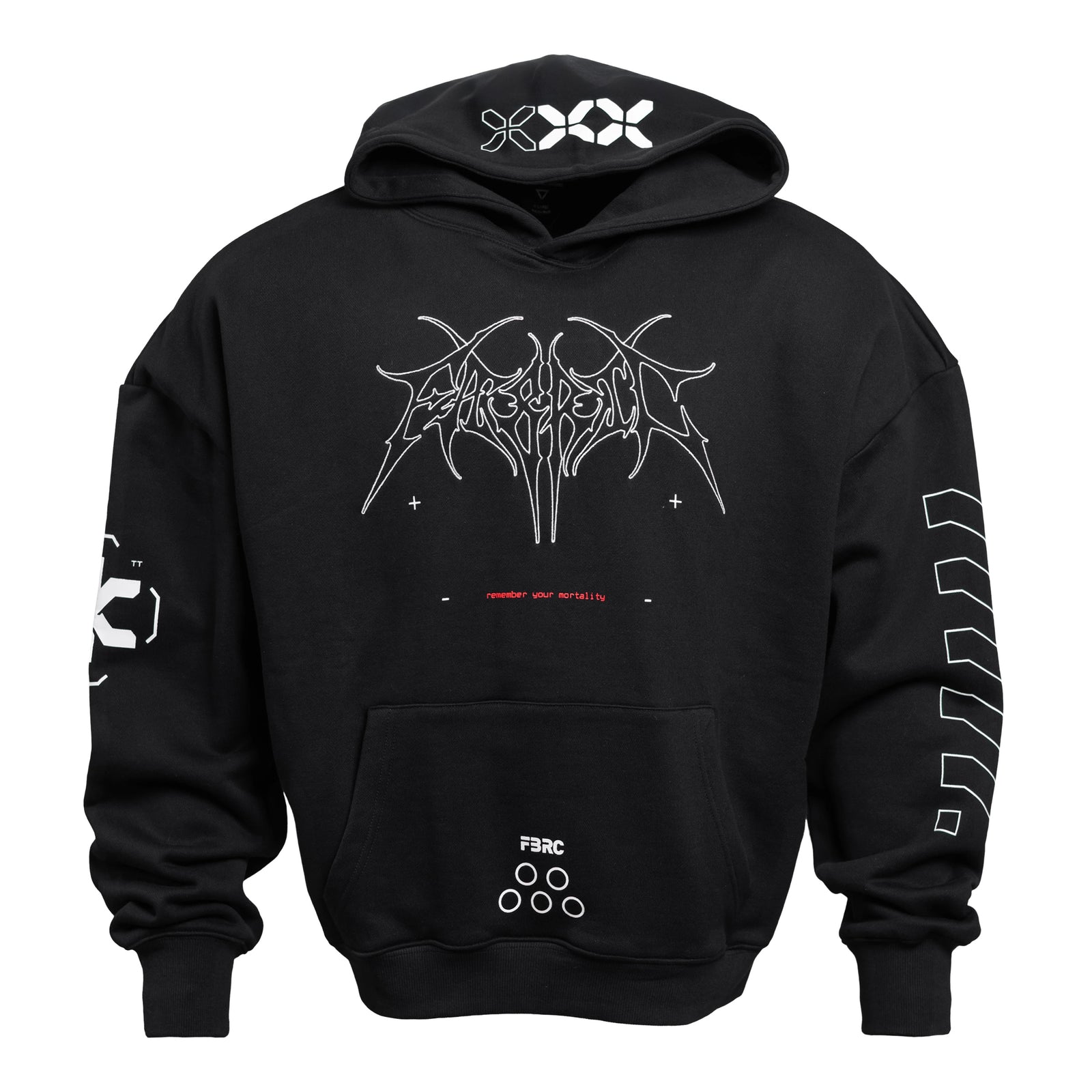 Memento Mori Black Oversized Hoodie