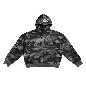 Memento Mori Dark Camo Oversized Hoodie