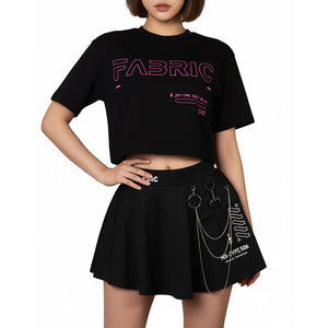 OCT-Type 310 Black Pink Oversized Crop T