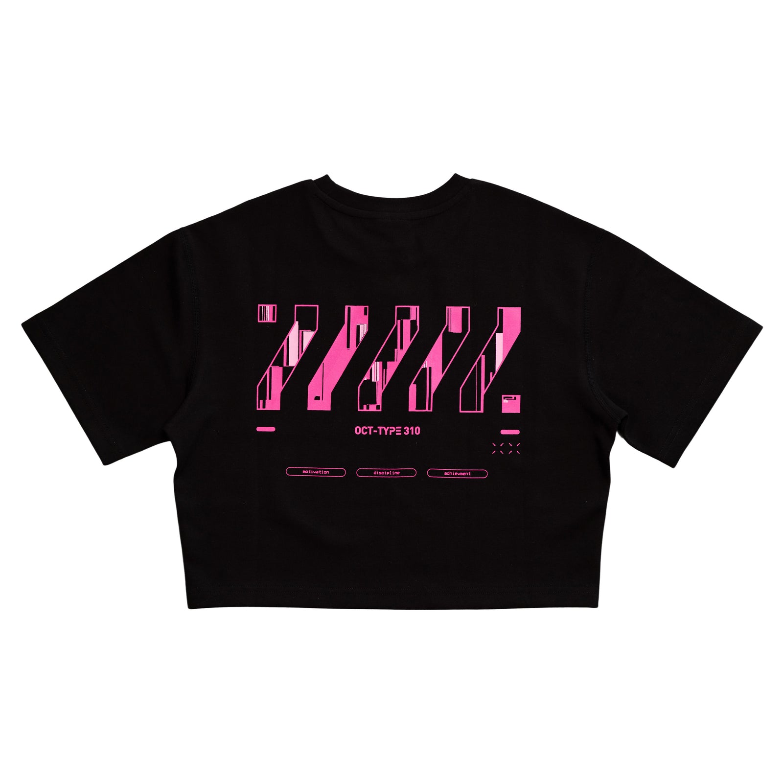 OCT-Type 310 Black Pink Oversized Crop T