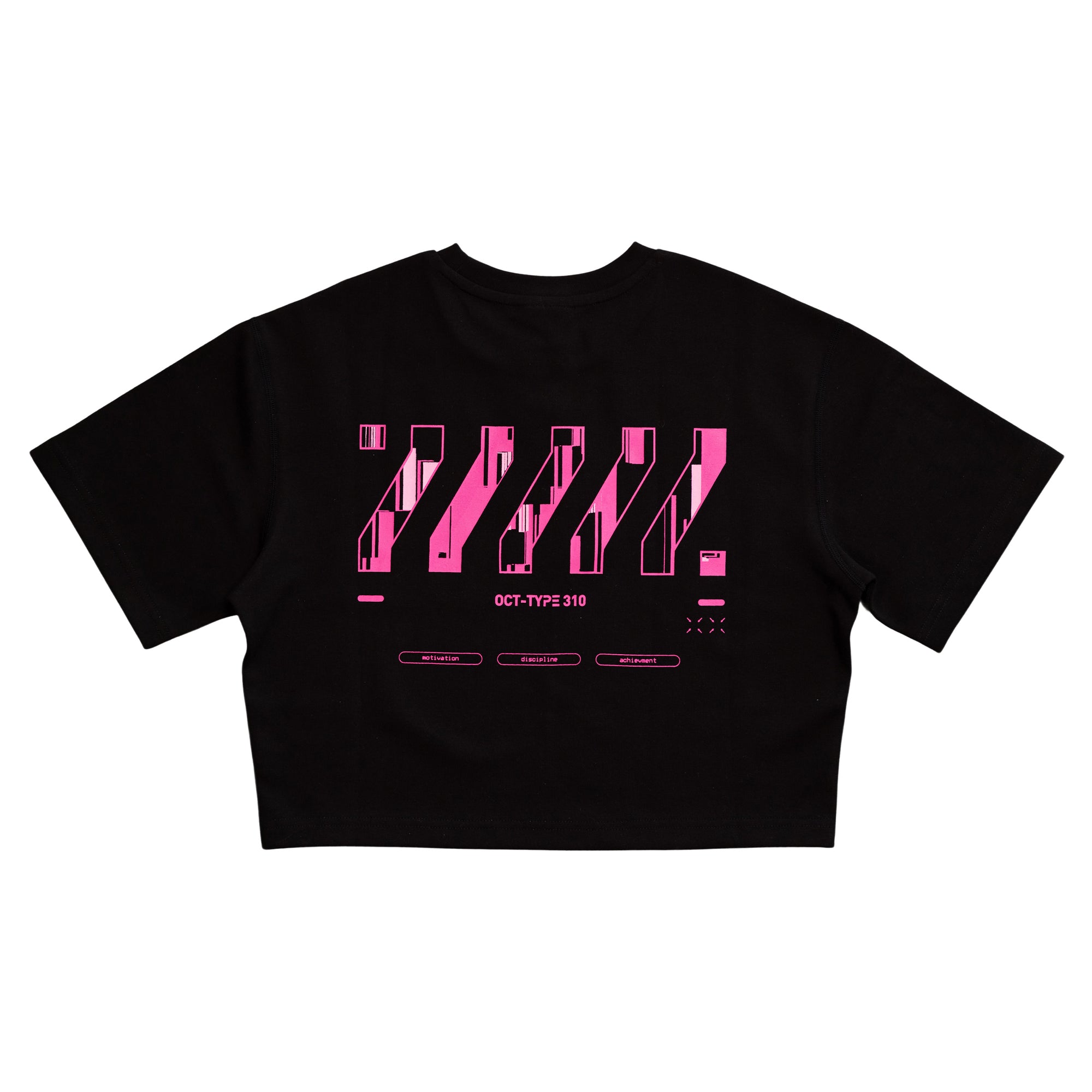 OCT-Type 310 Black Pink Oversized Crop T