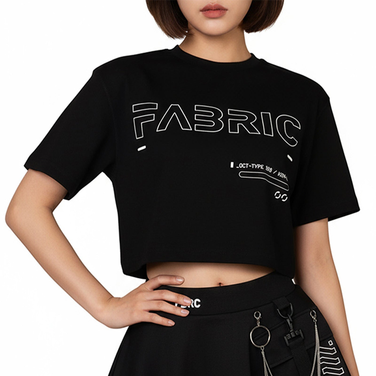 OCT-Type 310 Black Oversized Crop T