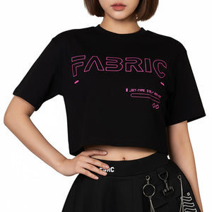 OCT-Type 310 Black Pink Oversized Crop T