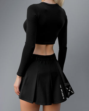 MS-Type 2005 Black Pleated Miniskirt