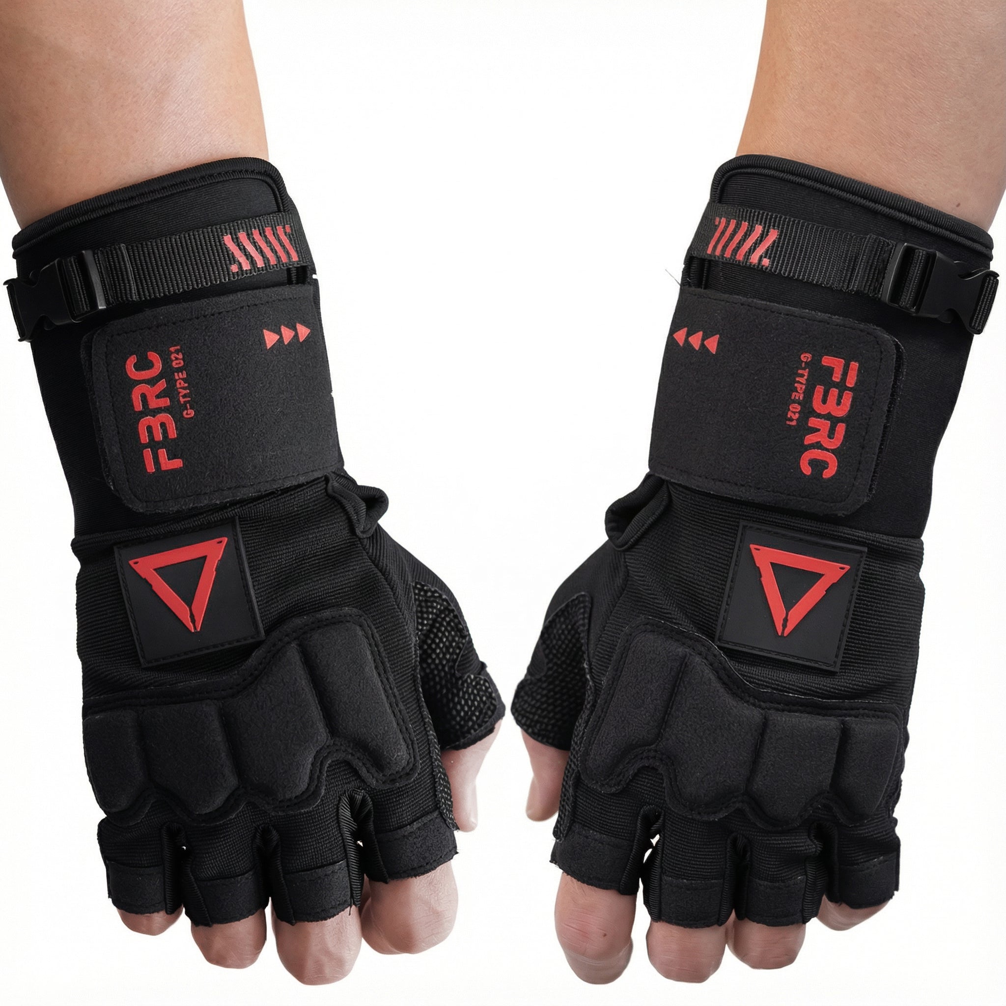 G-Type 021(U) Black Red Gauntlet Gloves - Fabric of the Universe