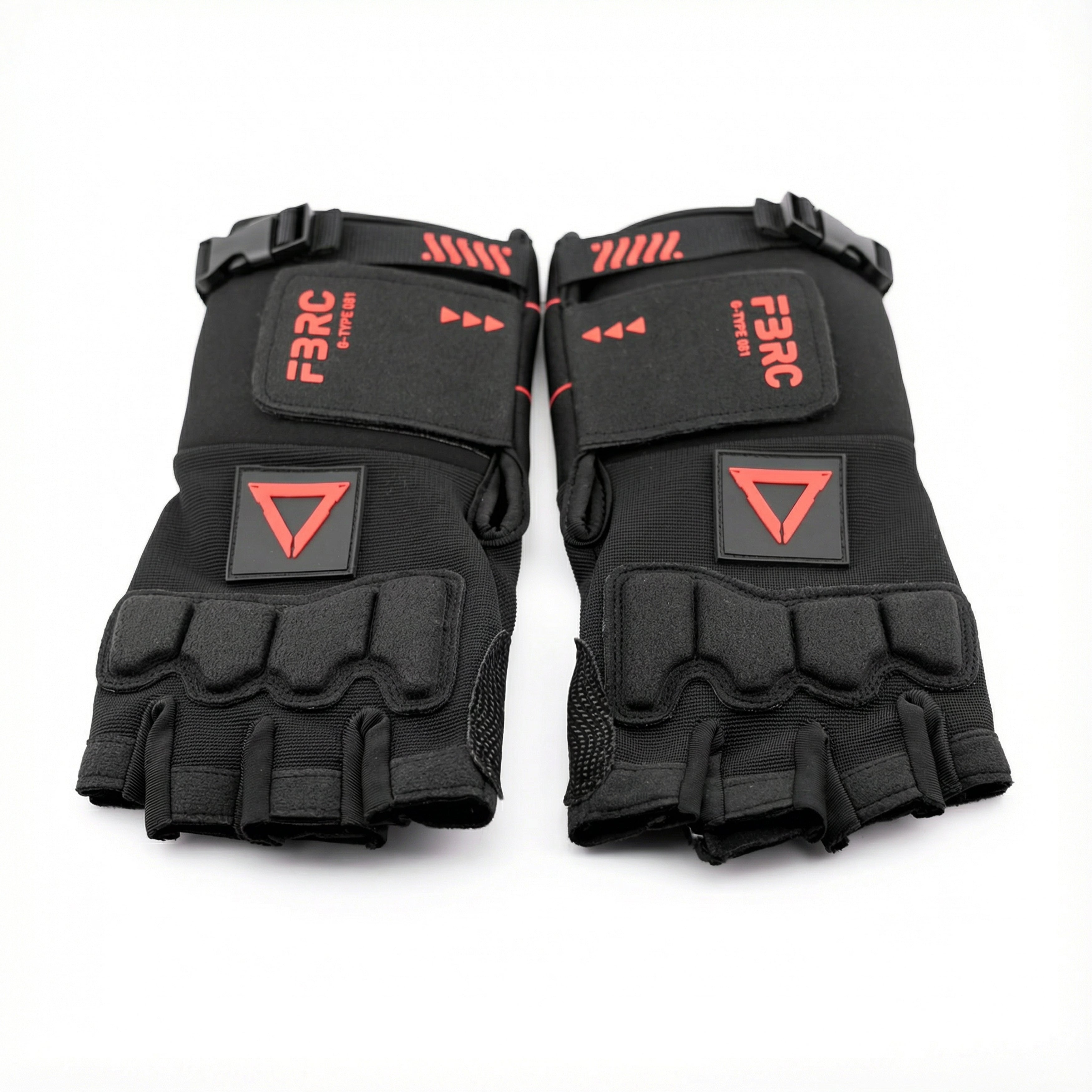 G-Type 021(U) Black Red Gauntlet Gloves - Fabric of the Universe